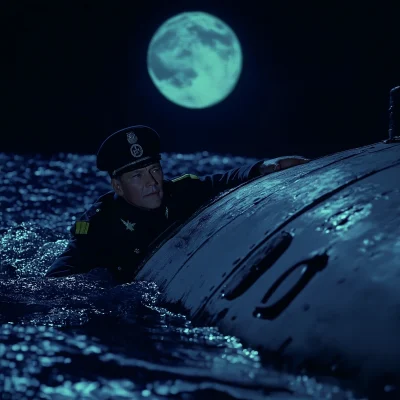 Submarine Officer in Moonlight