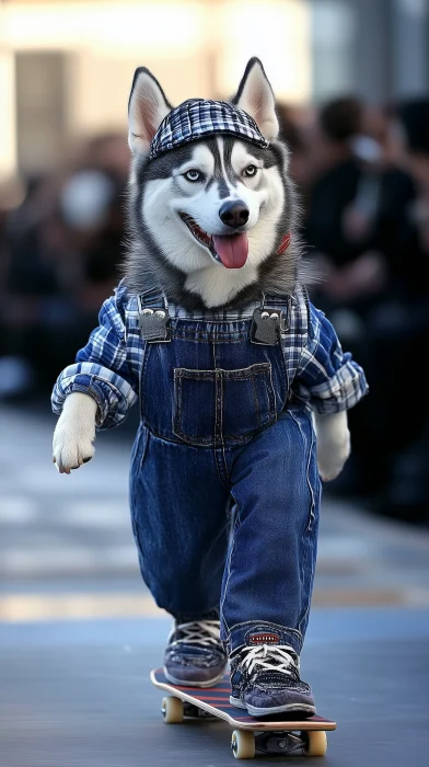 Fashionable Husky on the Runway