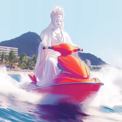 Guanyin on Jet Ski