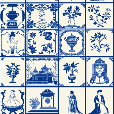 Azulejo Motifs Illustration