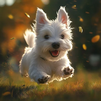 Running Westie Dog