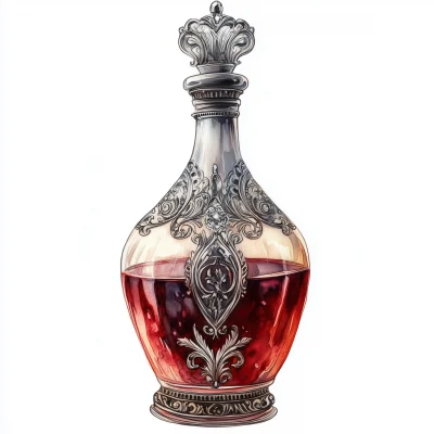 Ornate Silver Decanter