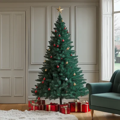 Elegant Christmas Tree in Living Room