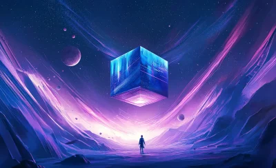 Abstract Futuristic Cube Illustration