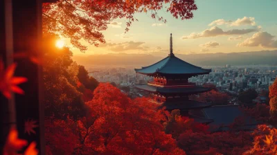 Autumn Sunset in Japan