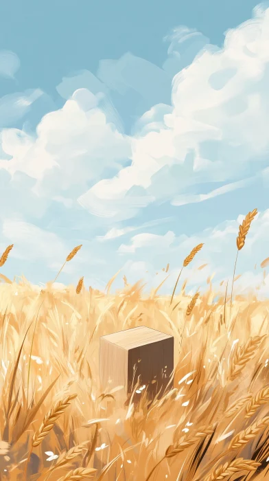 Whimsical Oat Field Illustration