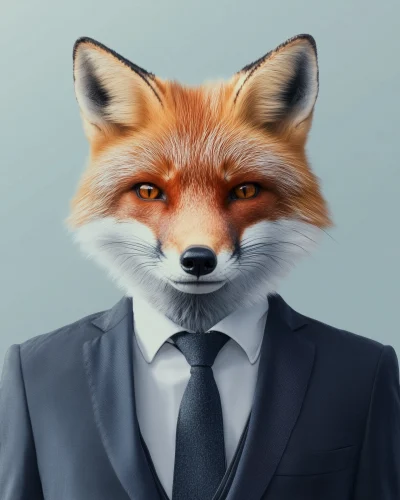 Elegant Fox in a Suit