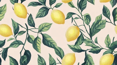 William Morris Style Lemon Pattern