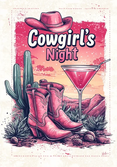 Cowgirl’s Night T-shirt Design