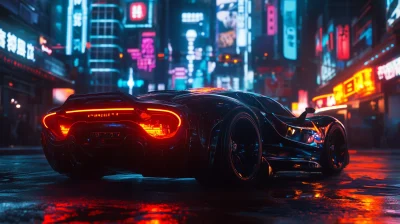 Futuristic Cyberpunk Sports Car