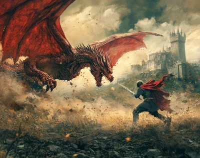 Dragon and Knight Battle