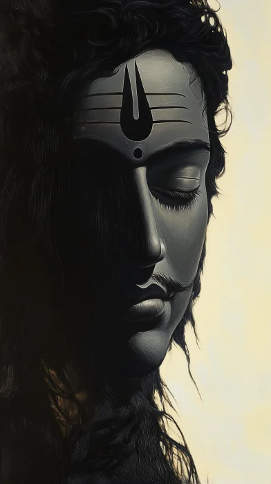 Abstract Art of Erased Face Mahadev