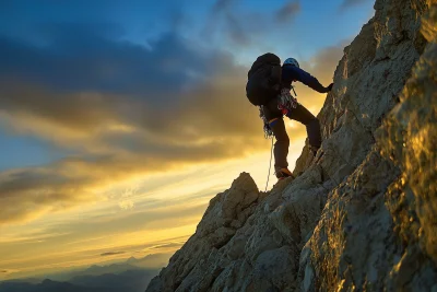 Dramatic Mountain Climbing