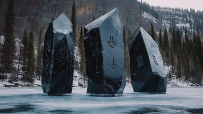 Giant Obsidian Pillars