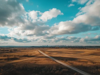 Drone Photo of a Small City