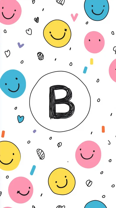 Colorful Cute Letter B Seamless Pattern