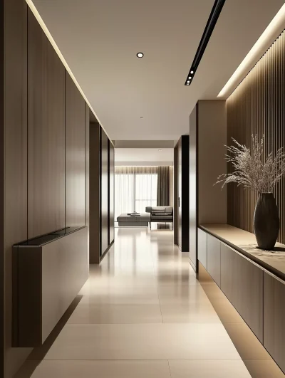 Modern Minimalist Living Room Corridor Design