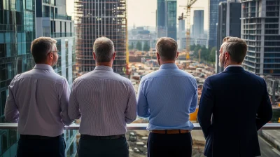 Senior Executives overseeing construction site