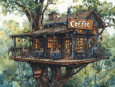 Enchanting Coffee Shop Treehouse