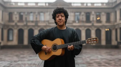 Musician with Folk Guitar in Santiago de Chile