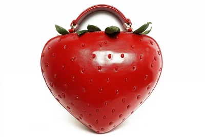 Elegant Red Jacquemus Bag with Strawberry Skin Texture