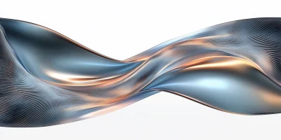 Abstract Wave Metallic Chromatic Form