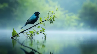 Paradise Tanager Reflection