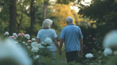 Elderly couple in a peaceful park