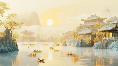 Golden Jade Chinese Landscape