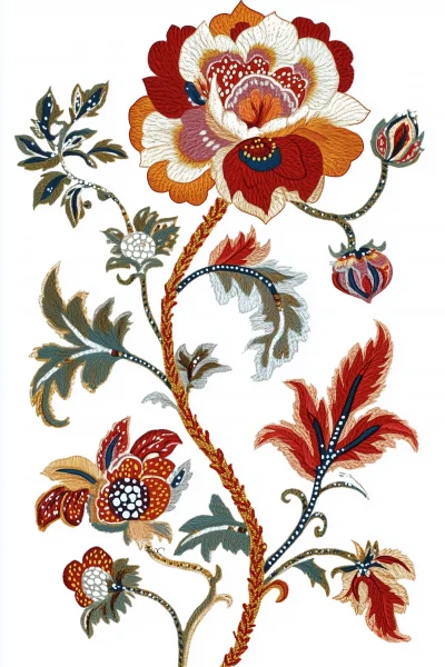 Chintz Floral Branch in Palampore Style