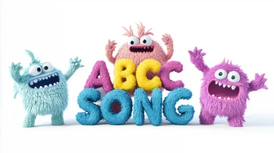 Cute Monsters ABC Song Button