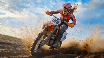 Hyperrealistic Female Motocross Rider