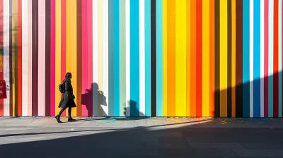 Colorful Striped Public Art Mural