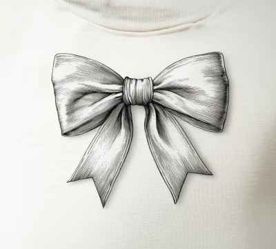 Delicate pencil bow illustration