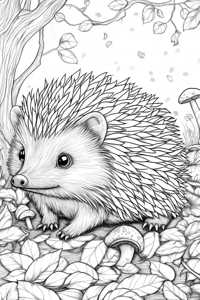 Happy Hedgehog Coloring Page