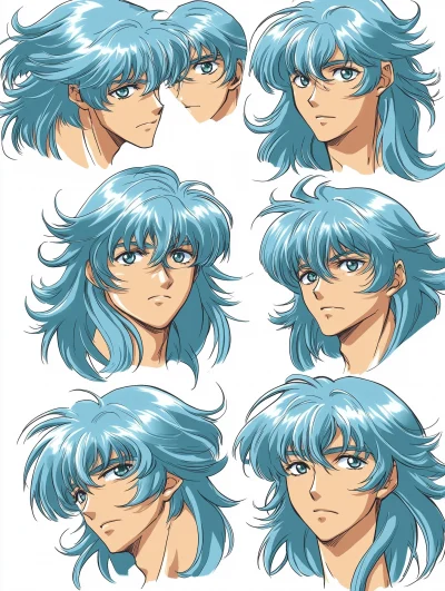 Anime Saint Seiya Style Haircuts Drawing References