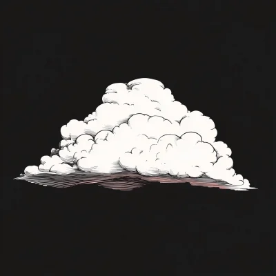 Cartoon Cloud on Black Background