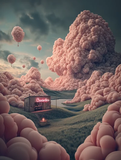 Surreal rural scene