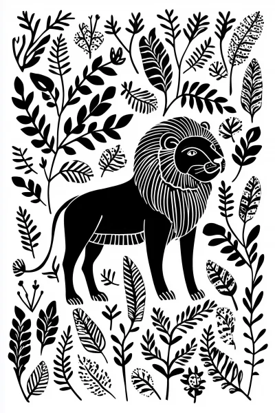 Scandinavian Folk Art Coloring Page