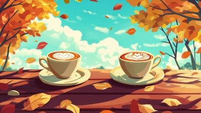 Coffee Life in Cartoon Style