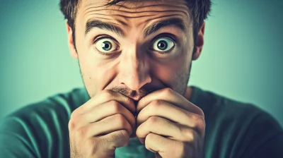 Anxious Man Biting Nails Photo