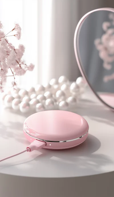 Pink Mini Beauty Device Charging