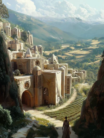 Futuristic Winery Landscape