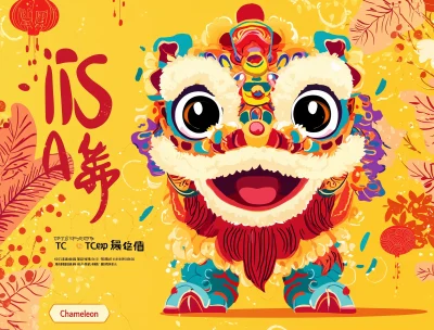 Chinese Lion Dance Illustration