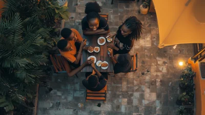 University Campus Students at Dusk