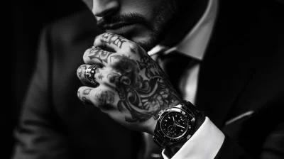 Close Up Portrait with Tattoo and Watch