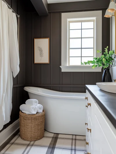 Bathroom with Board and Batten Walls