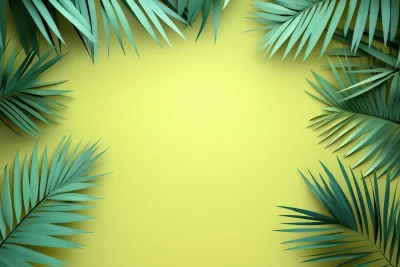 Minimalist Palm Leaves Paper Cut Illustration