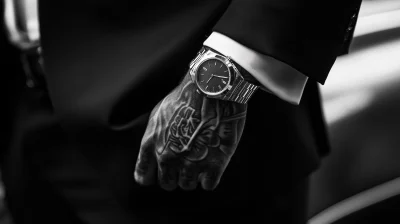 Close-up Portrait with Tattoo and Suit