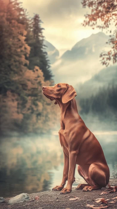 Vizsla in Forest